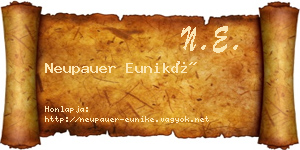 Neupauer Euniké névjegykártya
